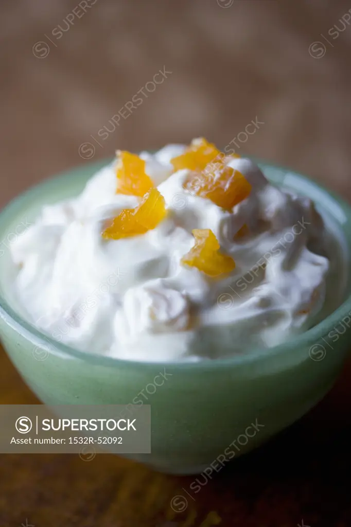 Bowl of Greek Yogurt with Apricot