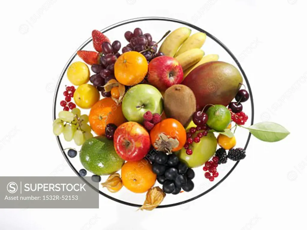 Bowl of fruit from above