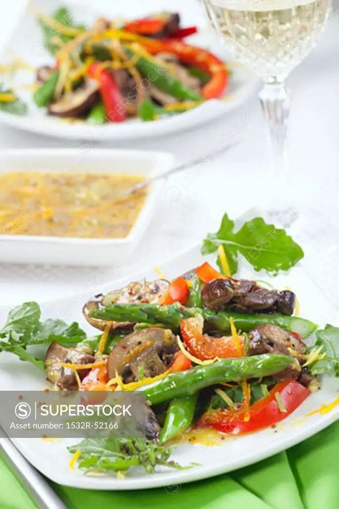Asparagus & Mushroom Salad with Mustard & Orange Dressing