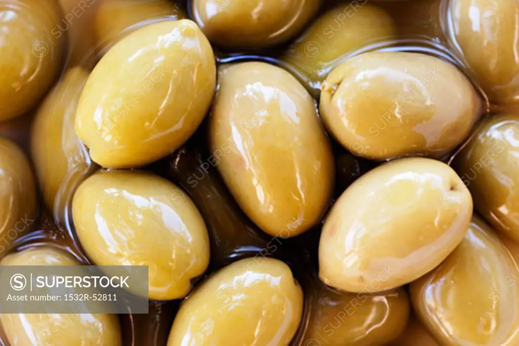 Olives in oil, full-frame