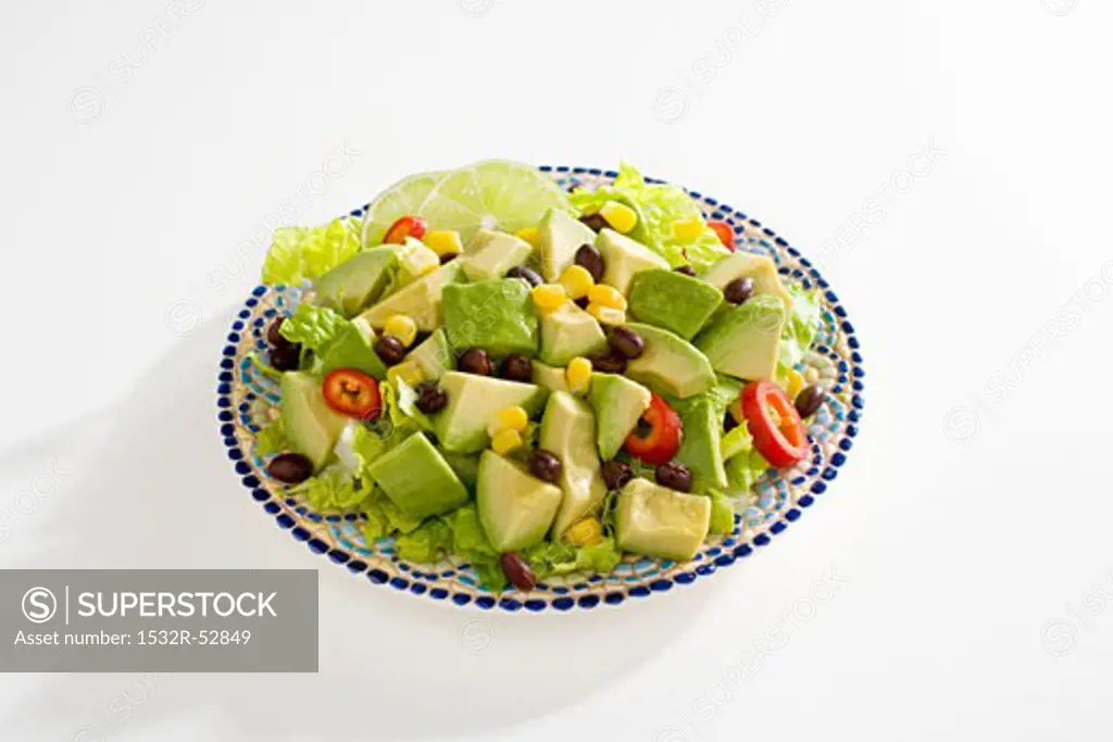 Plate of Avocado Salad with Lime and Chilies