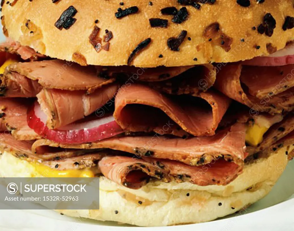 Ham Sandwich on an Onion Roll