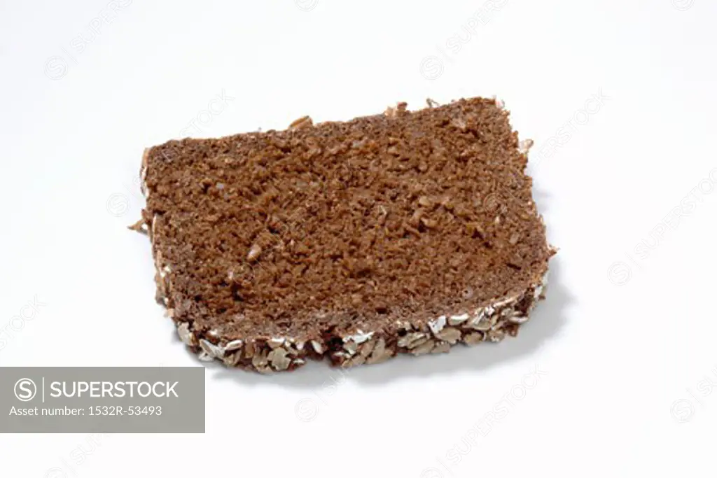 A slice of Finnenbrot (wholegrain bread with seeds)