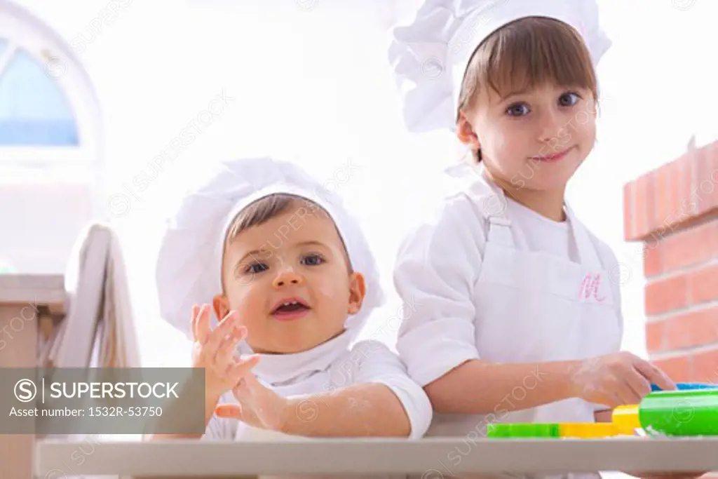 Two girls baking