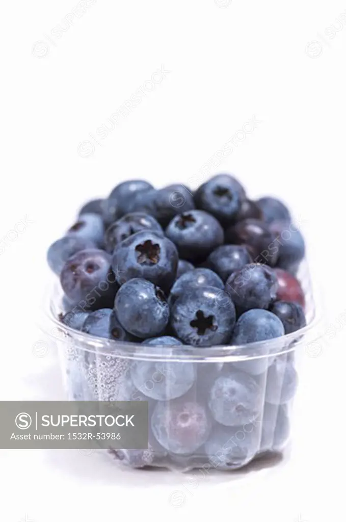 Blueberries in plastic punnet