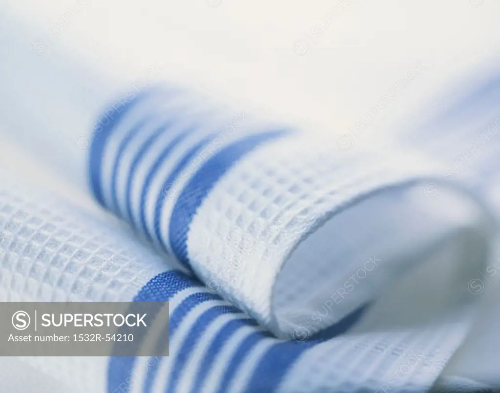 Blue and white tea towel