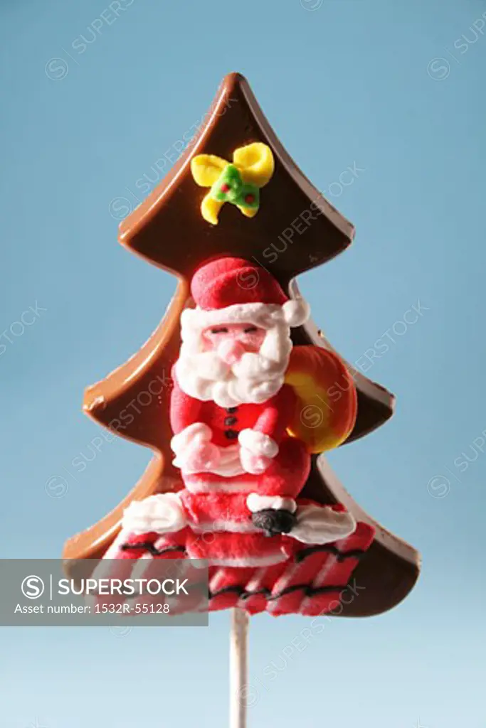 Chocolate christmas tree with Father Christmas