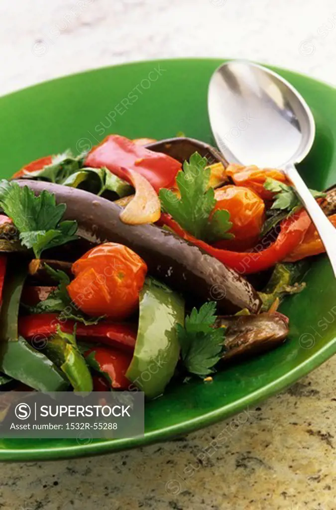 Vegetable salad with parsley