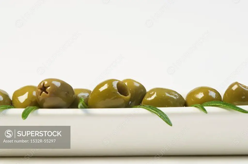Green olives and rosemary