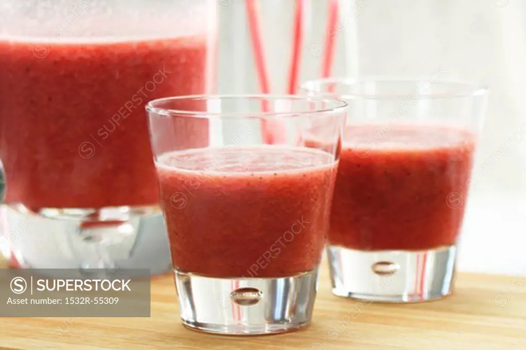Berrie smoothies in glasses