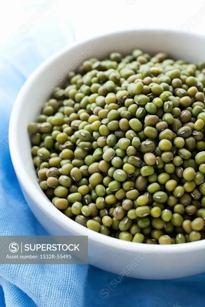 Soybeans in a white bowl