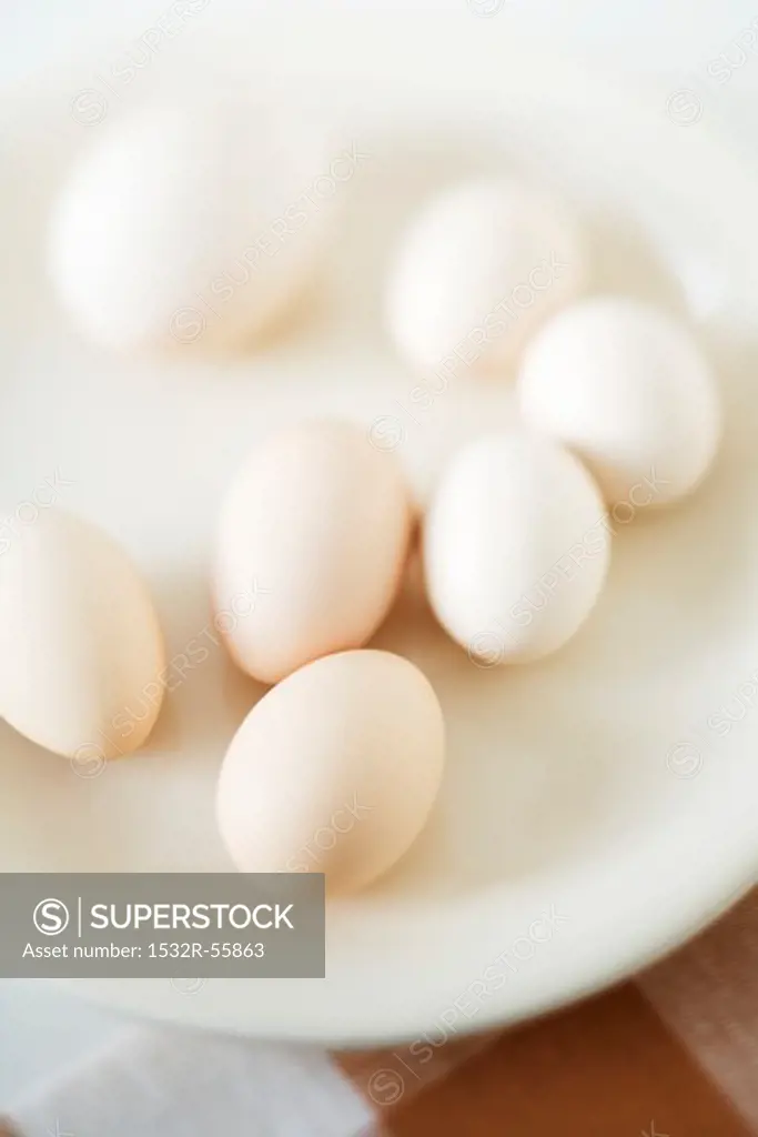 Various kinds of eggs on plate