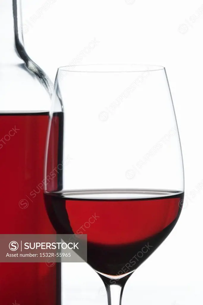 Glass and Bottle of Light Organic Rose Wine