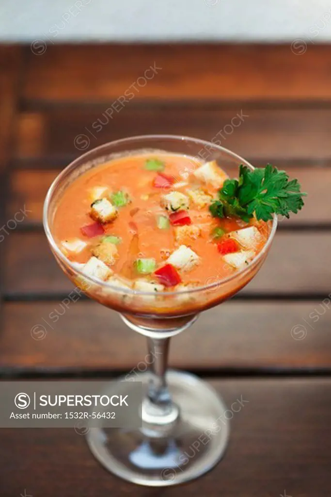 Gazpacho in a cocktail glass