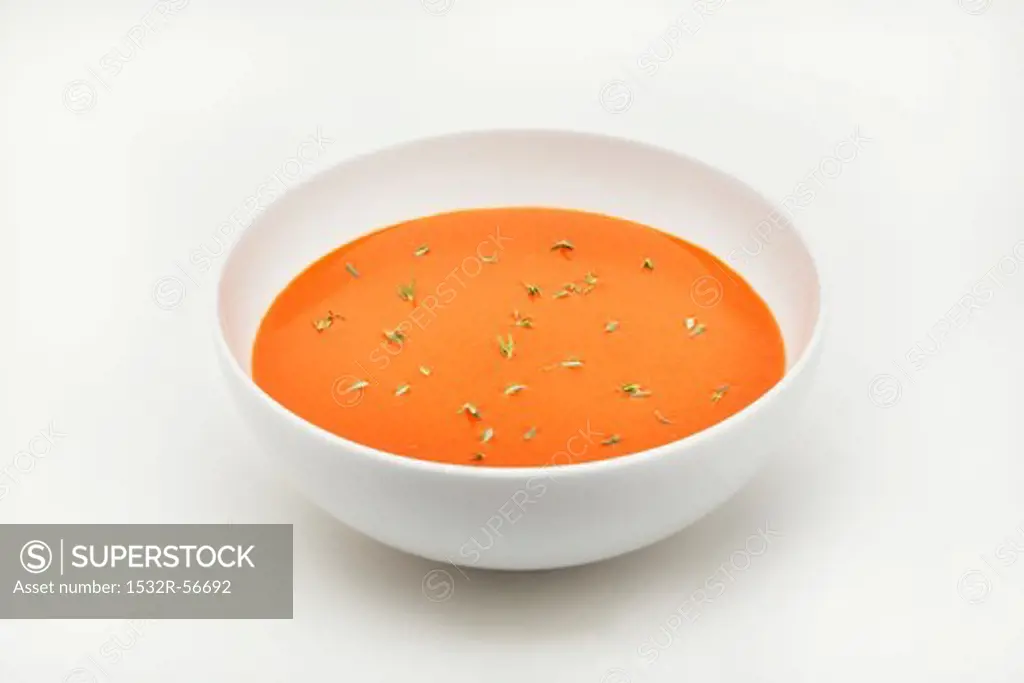 Bowl of Carrot Soup with Tarragon