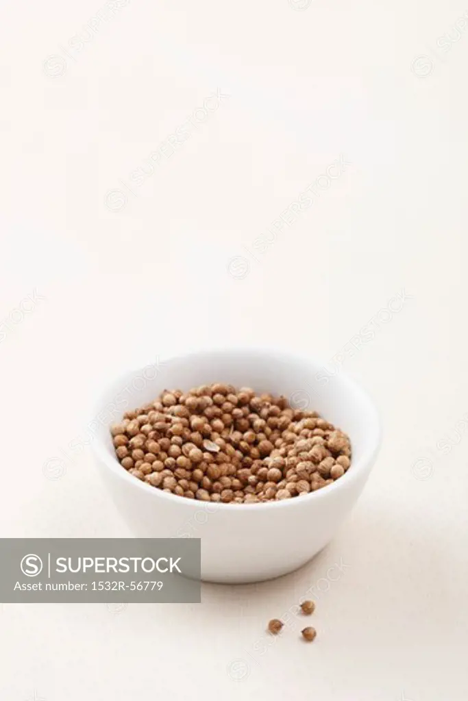 A bowl of coriander seeds