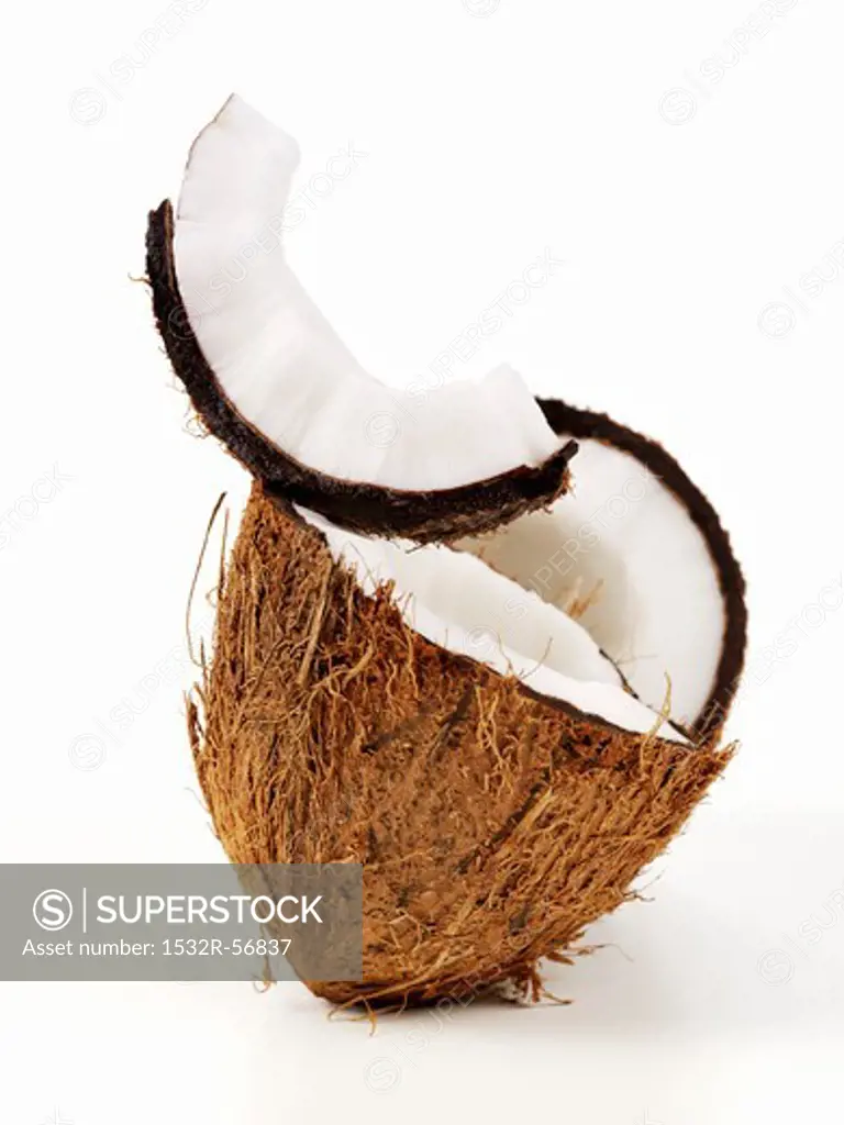 A sliced coconut