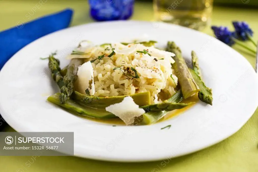 Asparagus risotto with grated Parmesan