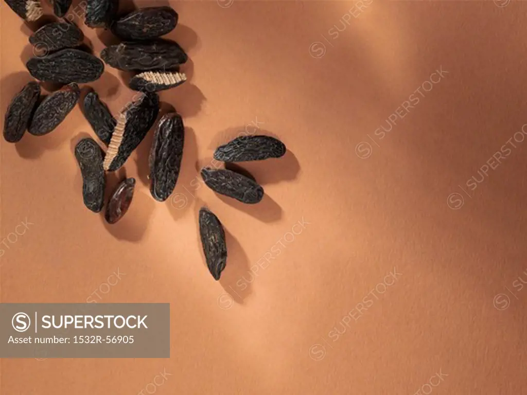 Tonka beans, seen from above