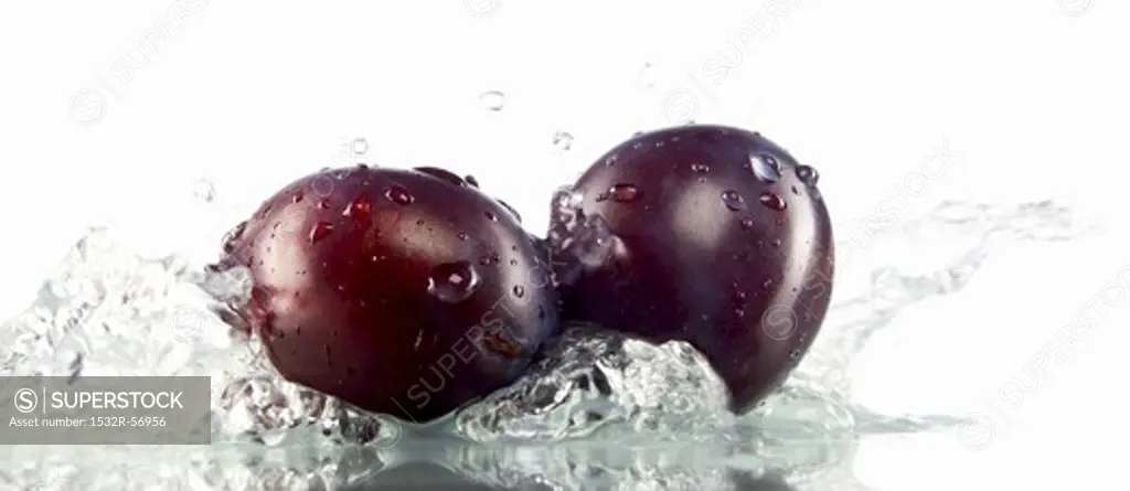 Two plums in water