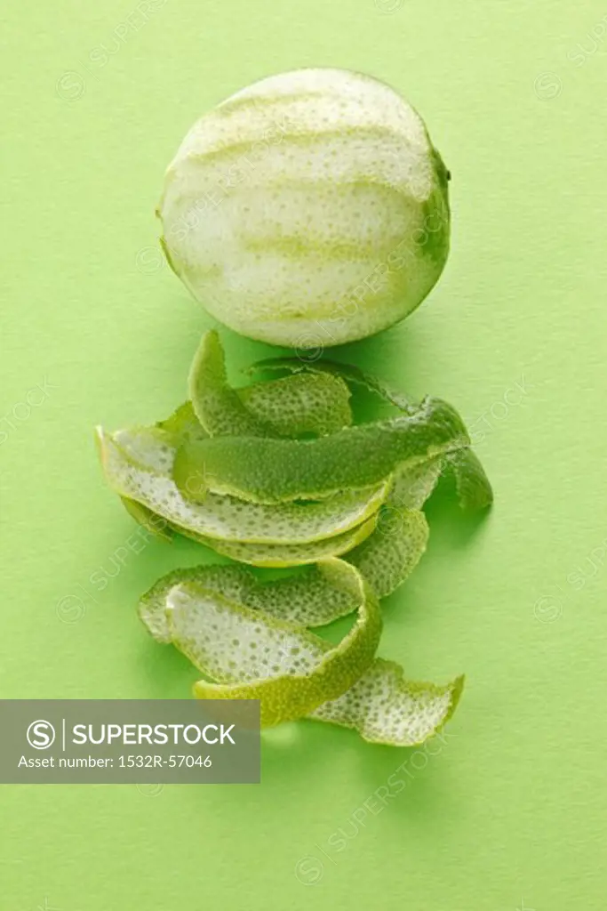 A lime and lime peel