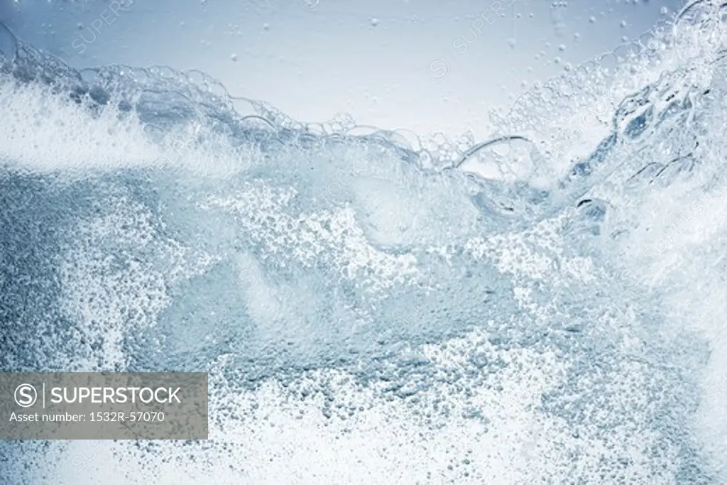 Water with washing up liquid foam