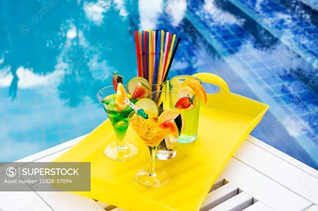 Summer cocktails at the poolside