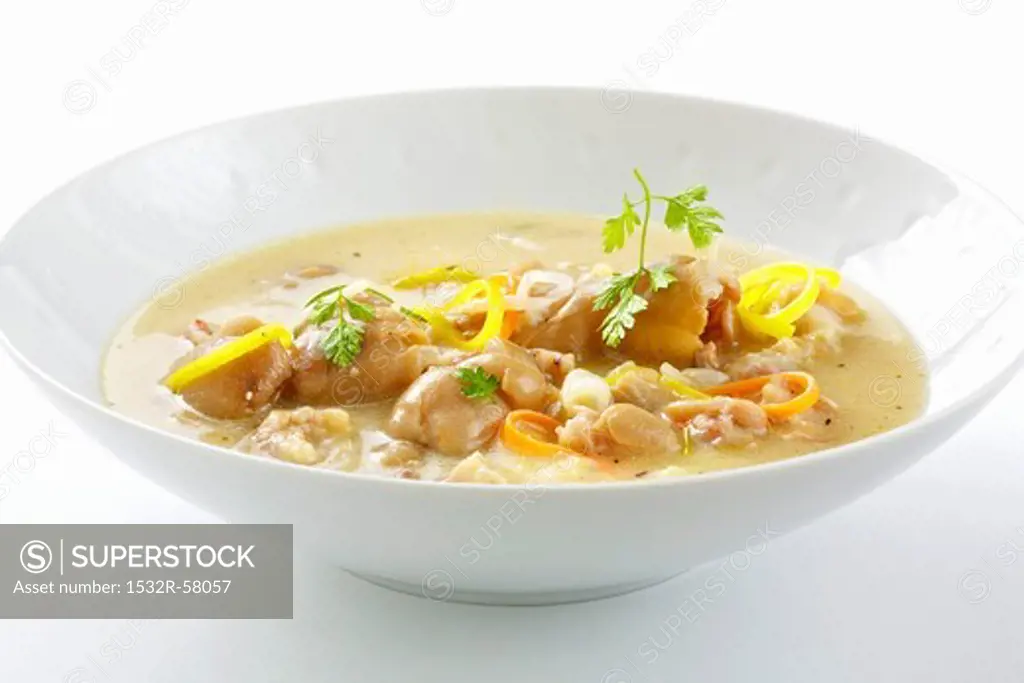 Klachelsuppe (Soup made with knuckle of pork & root vegetables, Styria)