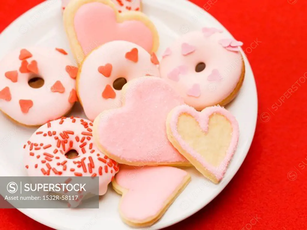 Doughnuts and biscuits for Valentine's Day