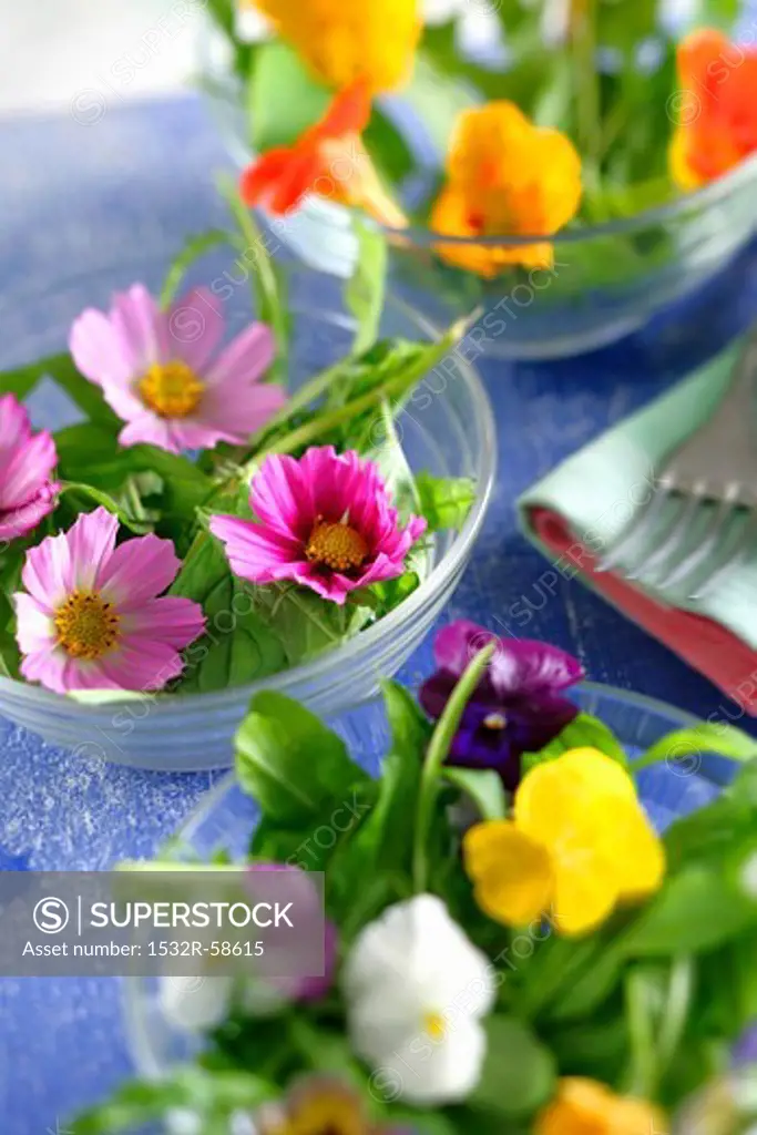 An edible flower salad