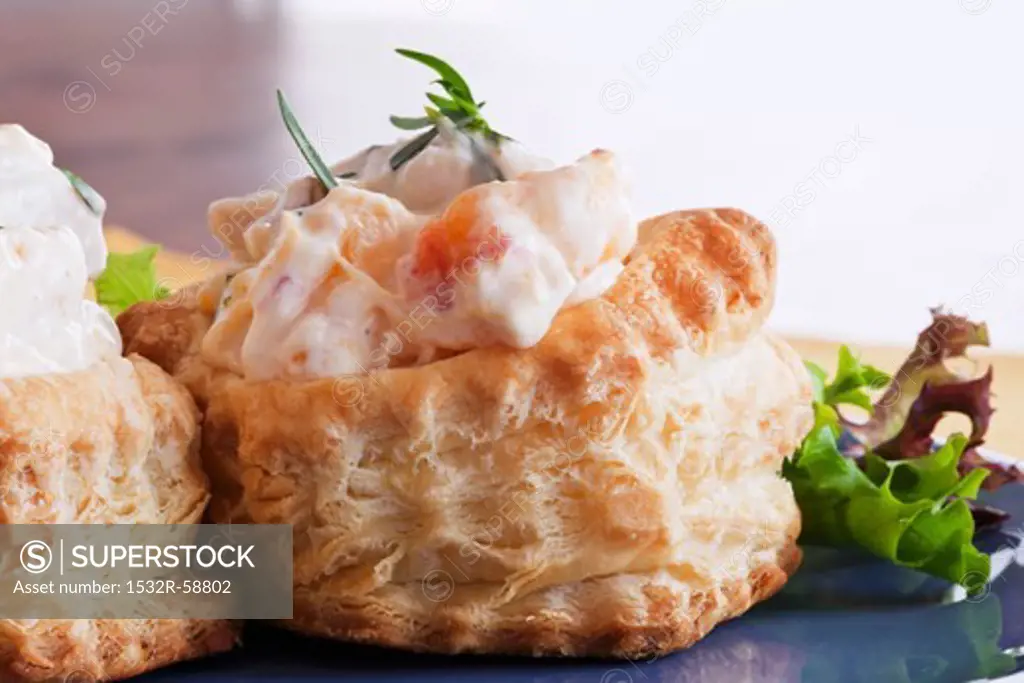 Chicken Salad Made with Peach Mayonnaise in Puff Pastry