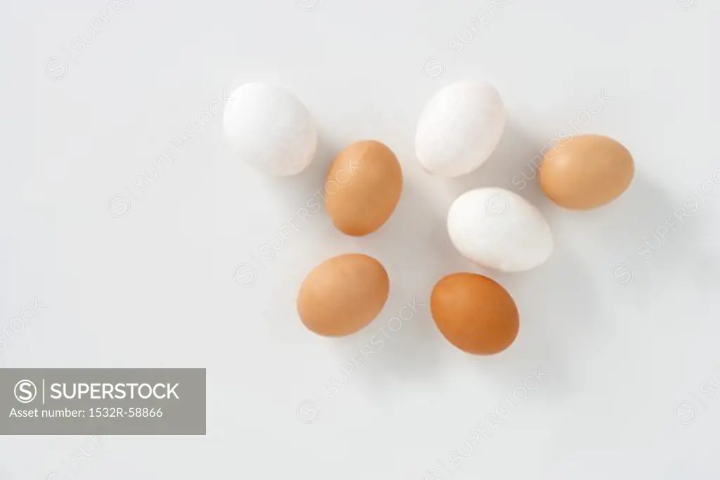 White and brown eggs