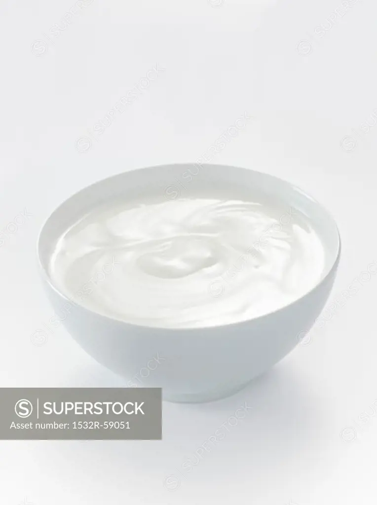 A bowl of creamy natural yogurt