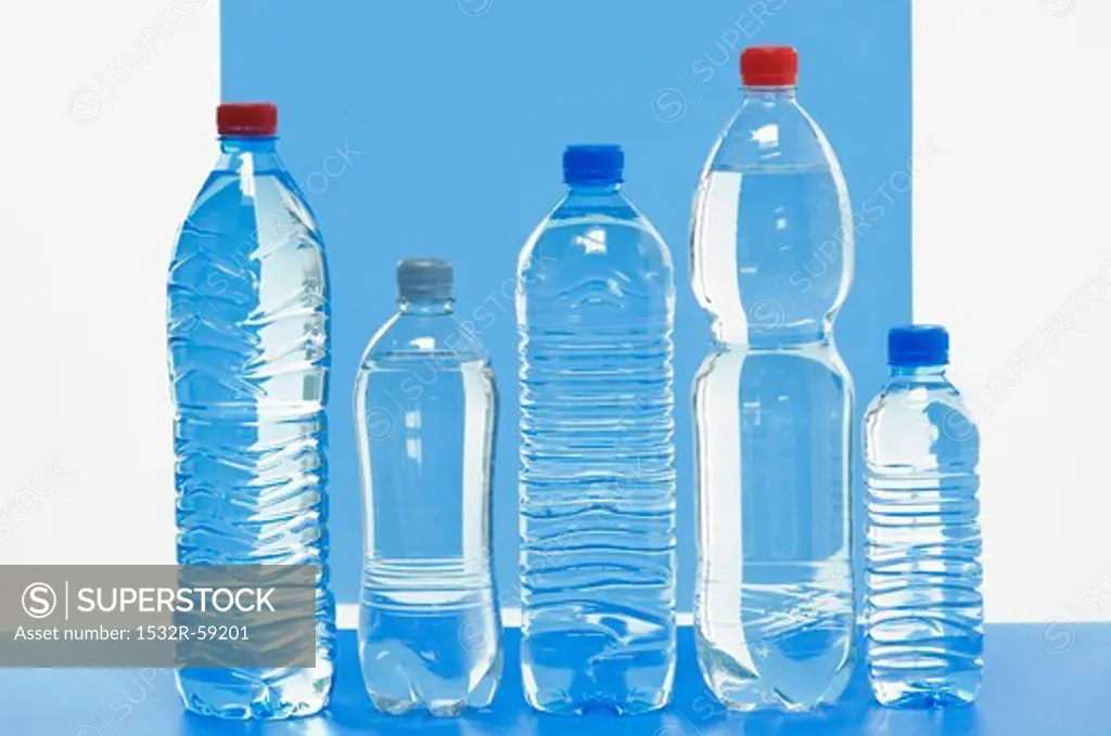Various bottles of mineral water