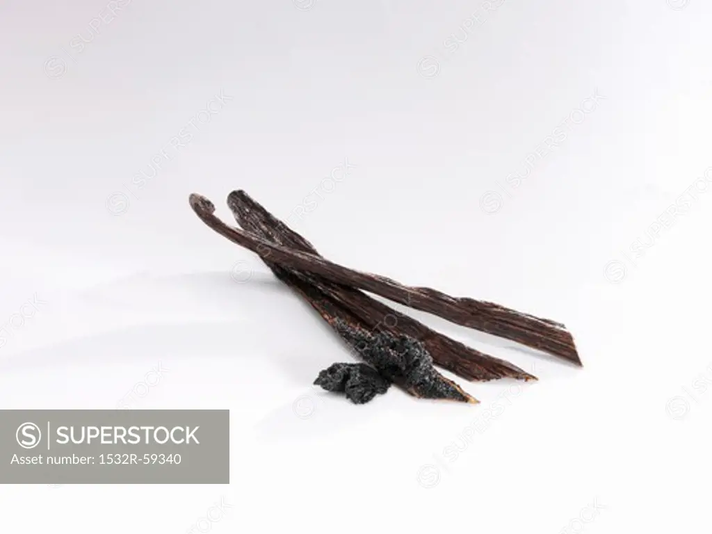 Vanilla pods with vanilla seeds
