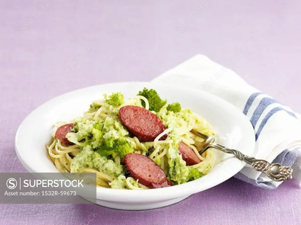 Pasta with broccoli and sausage