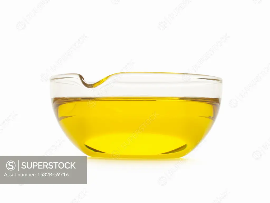 Bowl of Oil; White Background