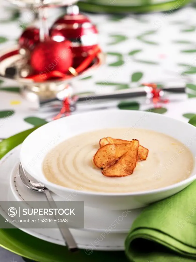 Cream of cauliflower soup at Christmas
