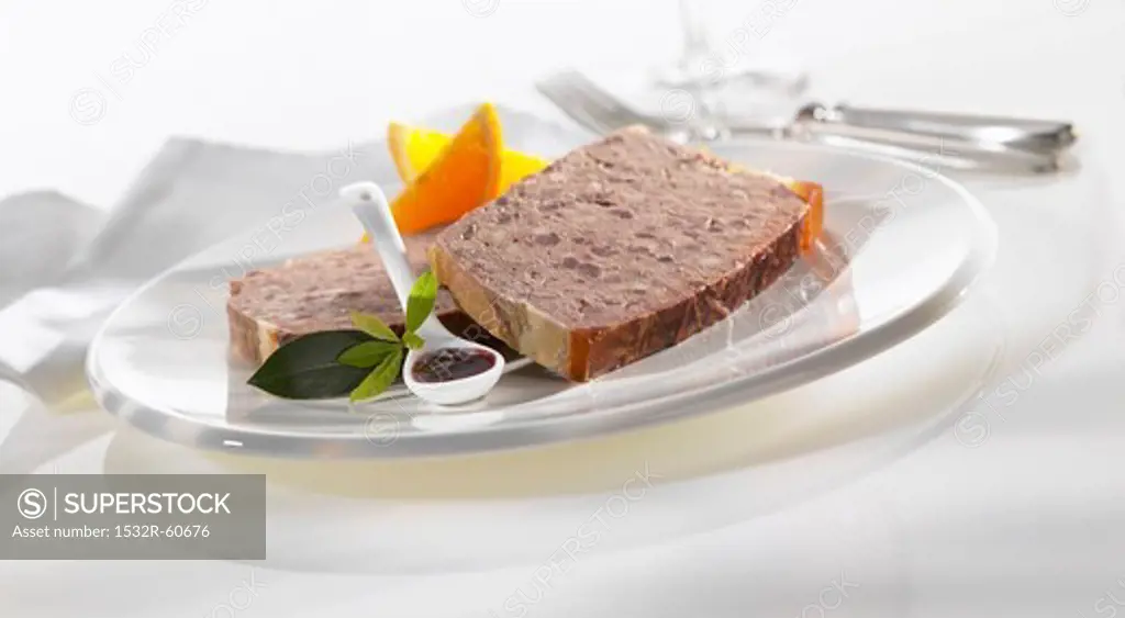 Two slices of boar pate