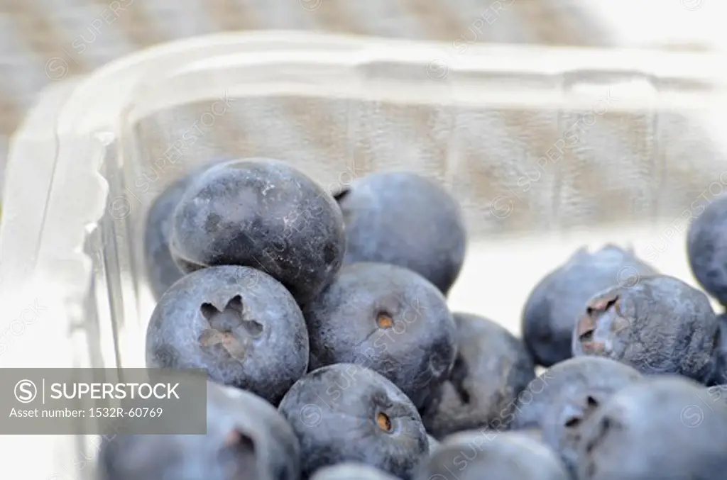 Blueberries in a plastic box