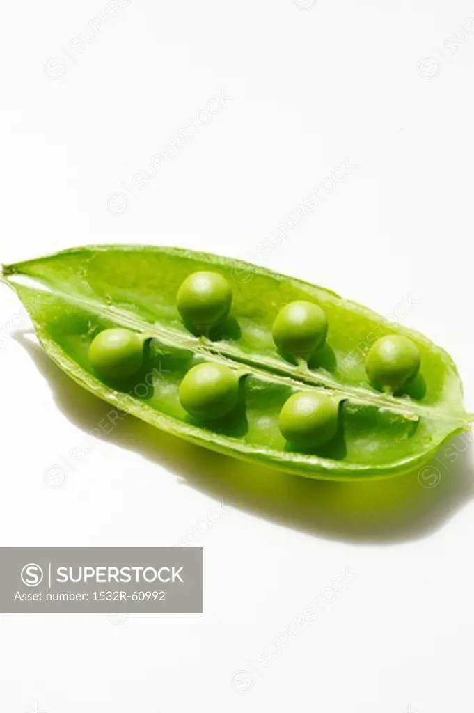 Peas in the Pod; White Background