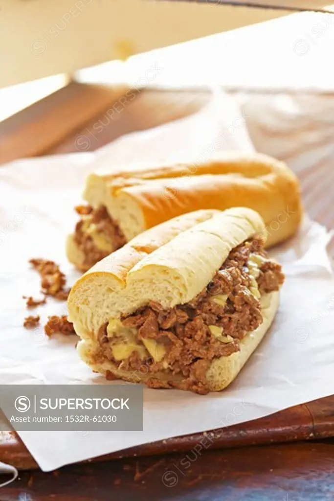Steak and Cheese Sub on Butcher's Paper
