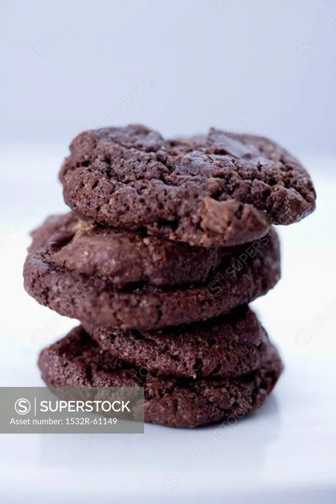 Chocolate biscuits, stacked