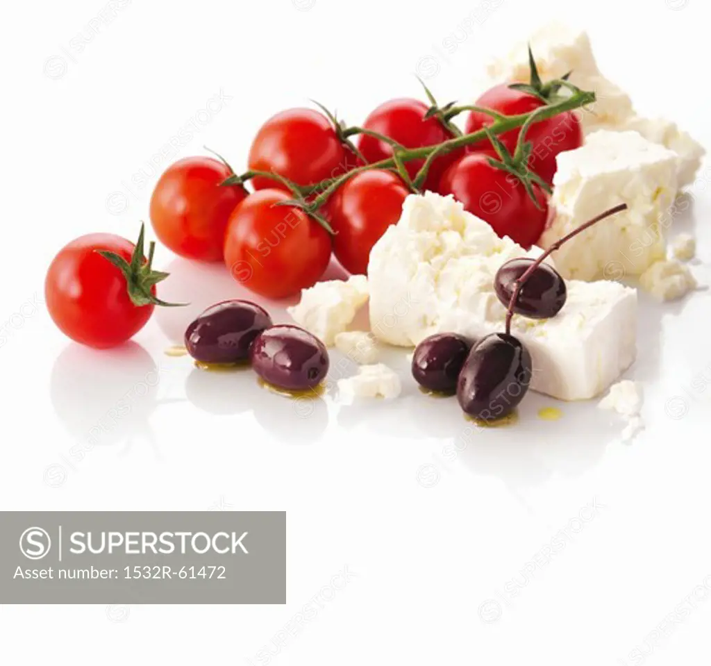 Feta, cherry tomatoes and olives