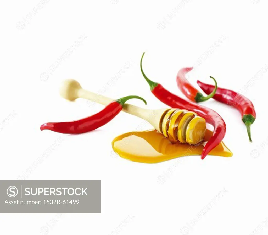 Honey and chili peppers
