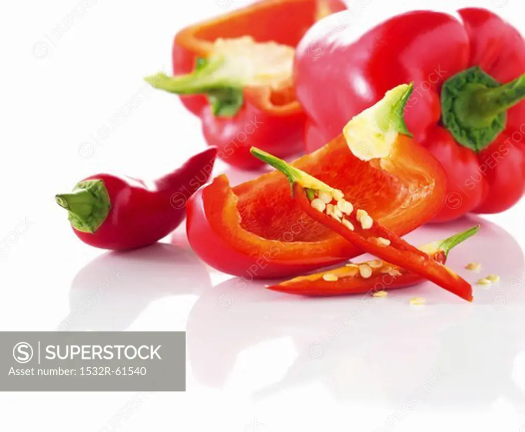Red peppers and chili peppers