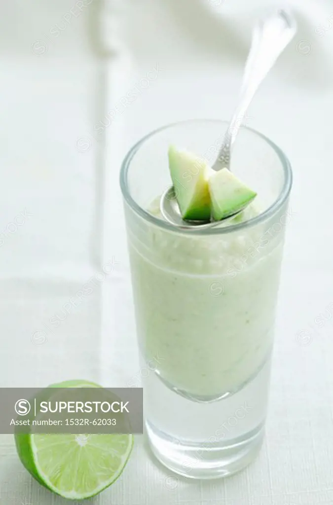 Avocado smoothie with limes