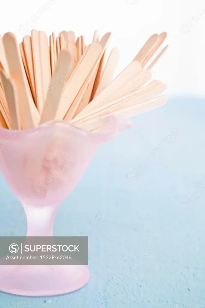 Wooden forks in an ice cream cup