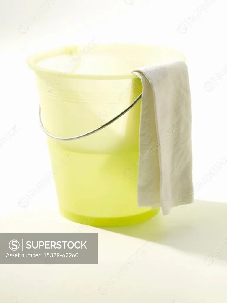 Cleaning bucket with cloth