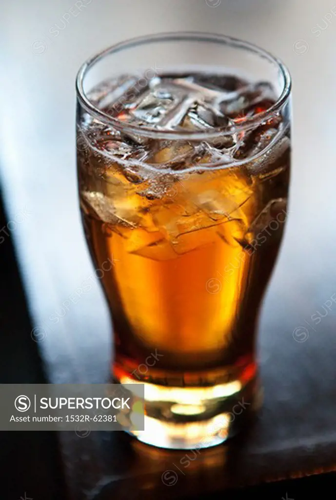Glass of Beer with Ice Cubes